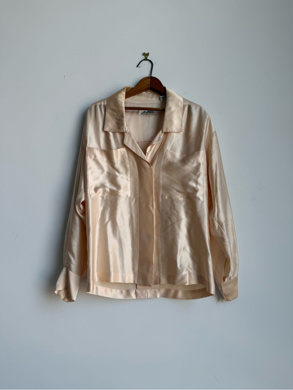 100% Silk Champagne Button Up Blouse